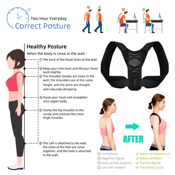 Calvicle Brace Posture Corrector Men Women Back Support 5