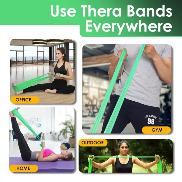 Therabands Elastic Physical Therapy Latex Free Yoga Stretching 3