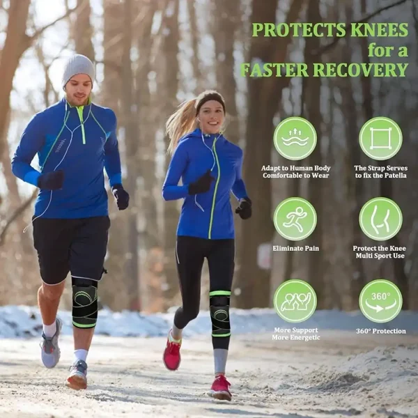 Knee Brace Support with Compression Strap for Joint Pain Kneepad Leg Protector